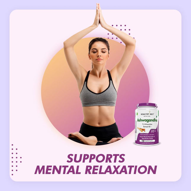 Healthy Hey Nutrition Ashwagandha Powder 120 Capsules