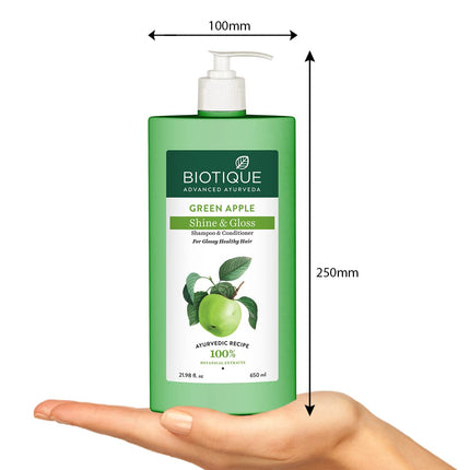 Biotique Green Apple Shine & Gloss Shampoo & Conditioner -All Skin Types | 650ml