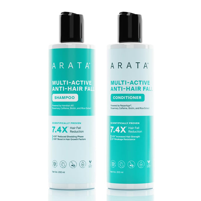Arata Multi-Active Anti-Hair Fall Shampoo & Conditioner-400ml Pack of 2
