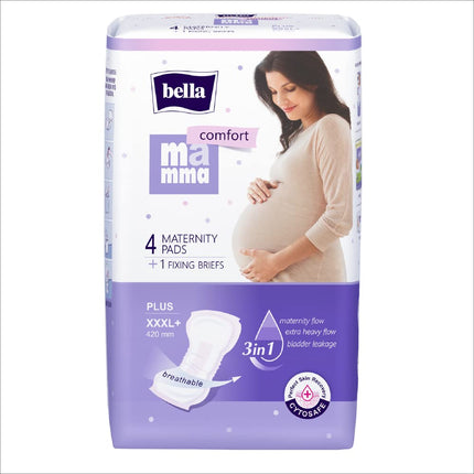 Bella Mamma Comfort Plus Maternity Pads Size XXXL+ | Pack of 4 Pads + 1 Fixing Briefs