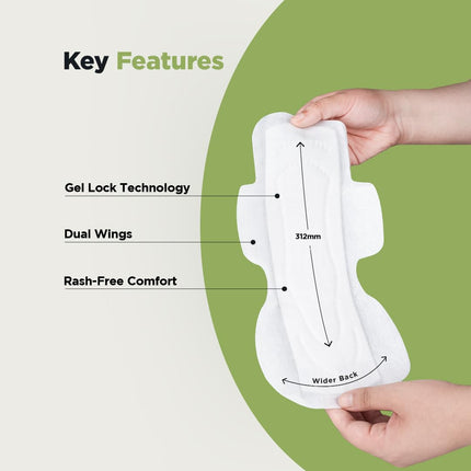 PEESAFE Ultra Thin Sanitary Pad 30 Pads- 14 XL Pads + 16 XXL