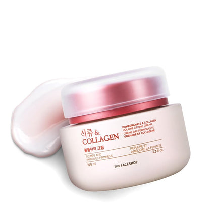 The Face Shop Pomegranate & Collagen Face Cream With 10% Marine Collagen & Pomegranate Extracts-100ml