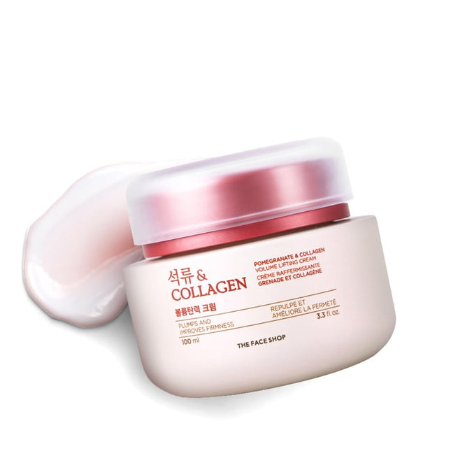 The Face Shop Pomegranate & Collagen Face Cream With 10% Marine Collagen & Pomegranate Extracts-100ml