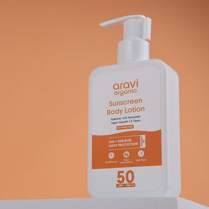 Aravi Organic Oil-Free Sunscreen Body Lotion SPF 50 PA++++ 200ml