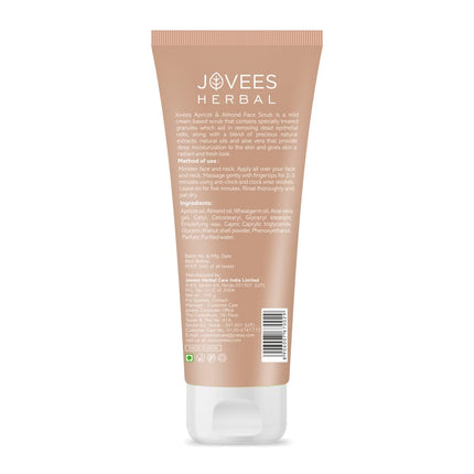Jovees Herbal Apricot & Almond Face Scrub with Almond, Apricot & Wheatgerm Oil-100g