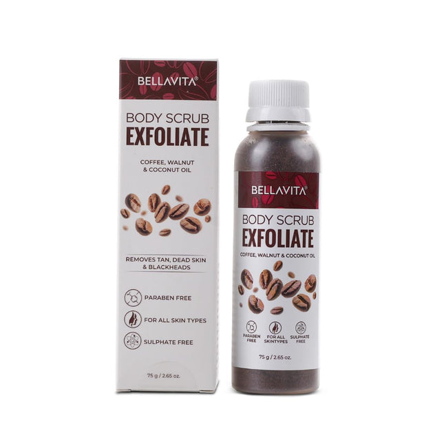 Bella Vita Organic Exfoliate Coffee Scrub For Face & Body Scrub 75 G