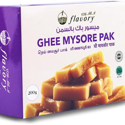Traditional Ghee Mysore Pak, Handcrafted Indian Sweet with Pure Ghee, Soft & Crumbly Texture, 200g