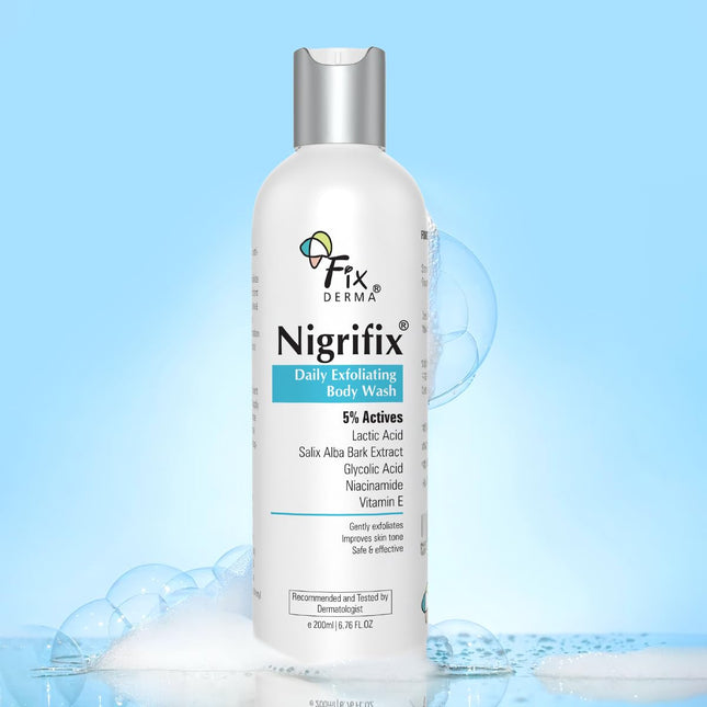 Fixderma Nigrifix Exfoliating Body Wash with 5% Actives (Lactic Acid, Glycolic Acid, Niacinamide Acid & Vitamin E)-200ml