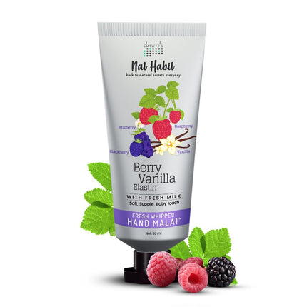 Nat Habit Berry Vanilla Hand Cream Fresh Whipped Hand Malai With Shea Butter-30 ml