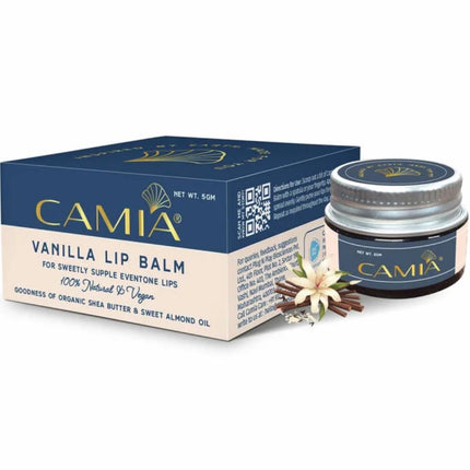 CAMIA - 100% Natural Vanilla Lip Balm for Dry & Chapped Lips-5gm