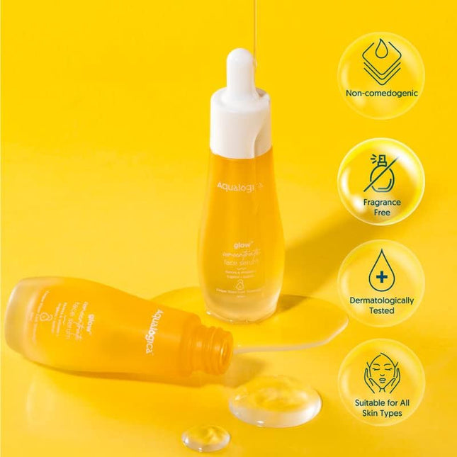 Aqualogica Glow+ Concentrate Vitamin C Face Serum with Hyaluronic Acid, Vitamin C & Papaya -30ml