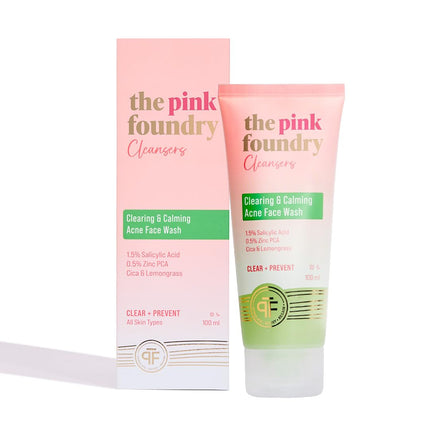 The Pink Foundry Acne Face Wash with 1.5% Salicylic Acid, Zinc PCA, Cica & Lemongrass-100ml