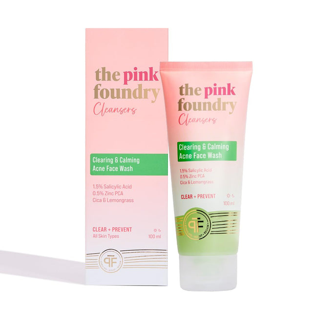 The Pink Foundry Acne Face Wash with 1.5% Salicylic Acid, Zinc PCA, Cica & Lemongrass-100ml