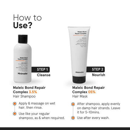 Minimalist Hair Mask Maleic Bond Repair Complex 05% with Transglutaminase, Amino Acids & Ceramides -200gm