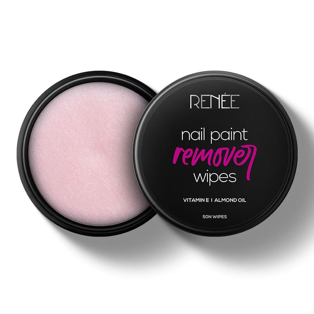 RENEE Nail Paint Remover Wipes With Vitamin E, Almond Oil & Glycerin, 50 Wipes
