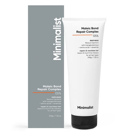 Minimalist Hair Mask Maleic Bond Repair Complex 05% with Transglutaminase, Amino Acids & Ceramides -200gm