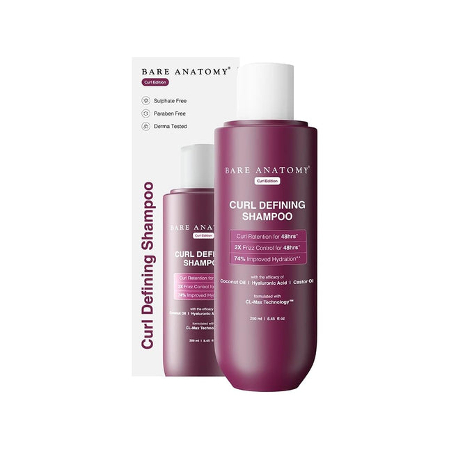 Bare Anatomy Curl Defining Shampoo Coconut Oil, Hyaluronic Acid & Castor Oil - 250 ml