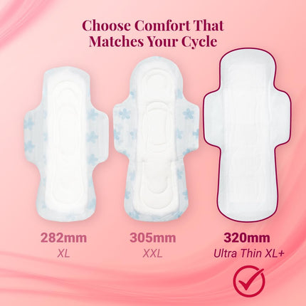NIINE Naturally Soft Ultra Thin XL+ Sanitary Napkins for Heavy Flow (Pack of 2) 30 Pads