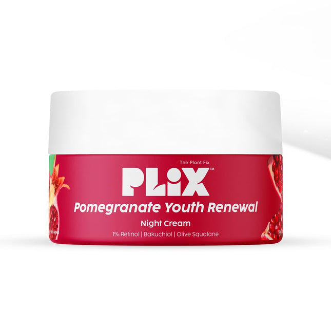 PLIX - THE PLANT FIX Pomegranate 1% Retinol & 1% Bakuchi Oil Anti Ageing Night Cream -50g
