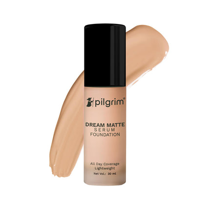 Pilgrim Medium Classic Nude Serum Liquid Foundation, Matte & Poreless,30 ml