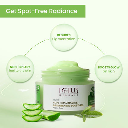 Lotus Herbals Active Aloe + Niacinamide Boost Gel All Skin Type | 50gm