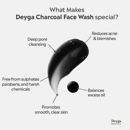 Deyga Charcoal Face Wash All Skin Types (100ml)