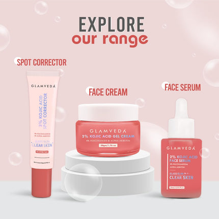 Glamveda 2% Kojic Acid Face Wash 150ml | With Niacinamide & Alpha Arbutin | Facewash-150ml