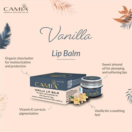 CAMIA - 100% Natural Vanilla Lip Balm for Dry & Chapped Lips-5gm