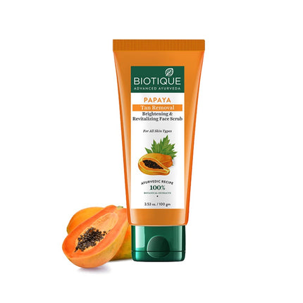 Biotique Papaya Tan Removal Face Scrub-for All Skin Types | 100g