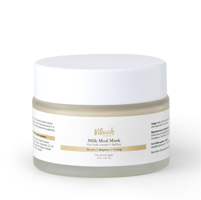 Vilvah Store Milk Mud Mask, De-Tan -50ml