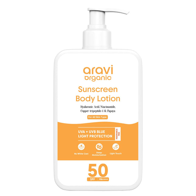 Aravi Organic Oil-Free Sunscreen Body Lotion SPF 50 PA++++ 200ml