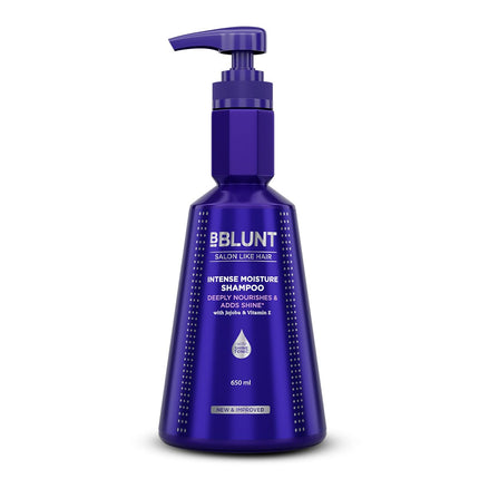 Bblunt Intense Moisture Shampoo with Jojoba and Vitamin E for Dry & Frizzy Hair For Men & Women | 650 ml