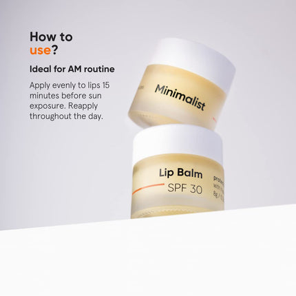 Minimalist Spf 30 Lip Balm With Ceramides & Hyaluronic Acid -8gm