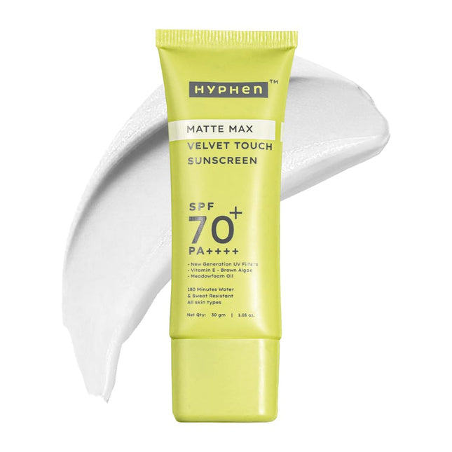 Hyphen Matte Max Velvet Touch Sunscreen Spf 70+ Pa++++ | 30g
