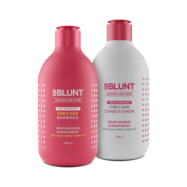Bblunt Curly Hair Shampoo & Conditioner Combo For Men & Women | 300 ml + 250 g