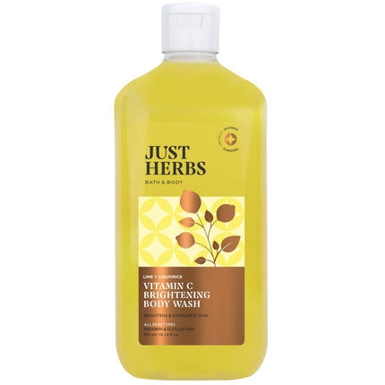 Just Herbs Vitamin C Brightening Body Wash with Lime and Liquorice for Men & Women-300 ml