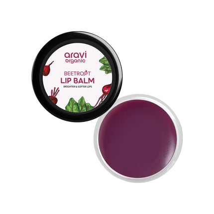Aravi Organic Beetroot Lip Balm With Beetroots, Shea Butter & Cocoa Butter-8 Gm, Red