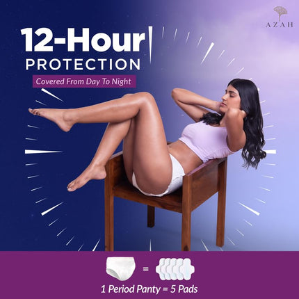 Azah Period Panty for Girls [L-XL, Pack of 5]