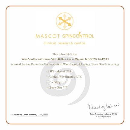 Moody SensiSoothe Mineral Brightening Sunscreen Serum with Ceramides & Rice | Sunscreen-50ML