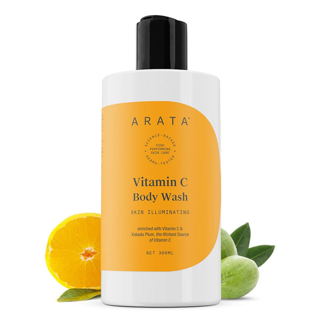 Arata 1% Vitamin C Daily Glow Body Wash For Soft & Even Toned Skin-300ML
