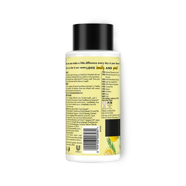 Love Beauty And Planet Rosemary & Yuzu lemon sulfate free anti dandruff shampoo 400ml