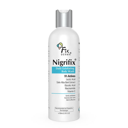 Fixderma Nigrifix Exfoliating Body Wash with 5% Actives (Lactic Acid, Glycolic Acid, Niacinamide Acid & Vitamin E)-200ml
