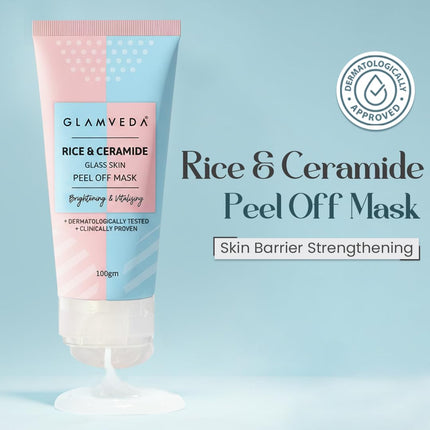 Glamveda Korean Glass Skin Rice & Ceramide Peel Off Mask 100gm