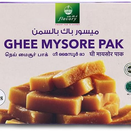 Traditional Ghee Mysore Pak, Handcrafted Indian Sweet with Pure Ghee, Soft & Crumbly Texture, 200g