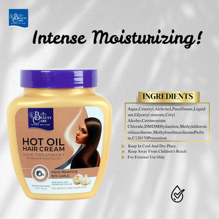 GC Beauty Care Hot Oil Hair Cream – Garlic (1000ml) Intense Moisturizing Treatment for Smooth & Sleek Hair