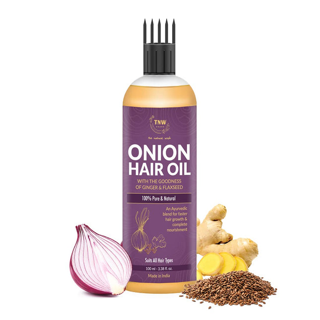 TNW-THE NATURAL WASH Onion Hair Oil With Onion Extract, Jojoba, Olive & Flax Seed Oil-100ml