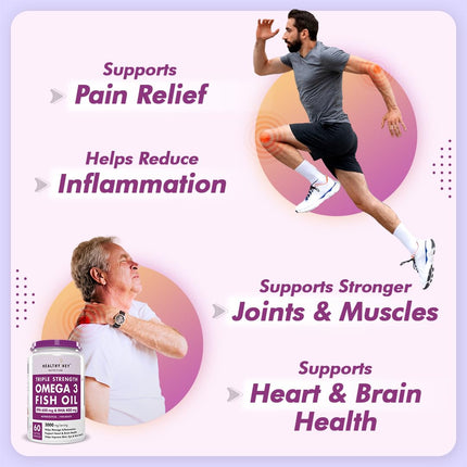 HealthyHey Nutrition Fish Oil Omega 3 60 Softgel