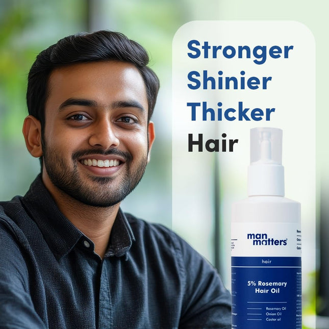 Man Matters Hair Oil With Rosemary, Onion, Bhringraj, Shikkai, Brahmi & Amla Oils 100ml