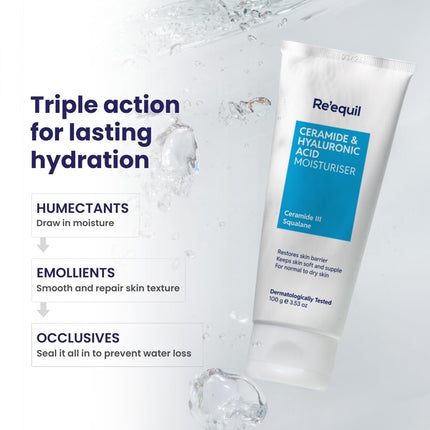 RE' EQUIL Ceramide & Hyaluronic Acid Moisturiser-100gm