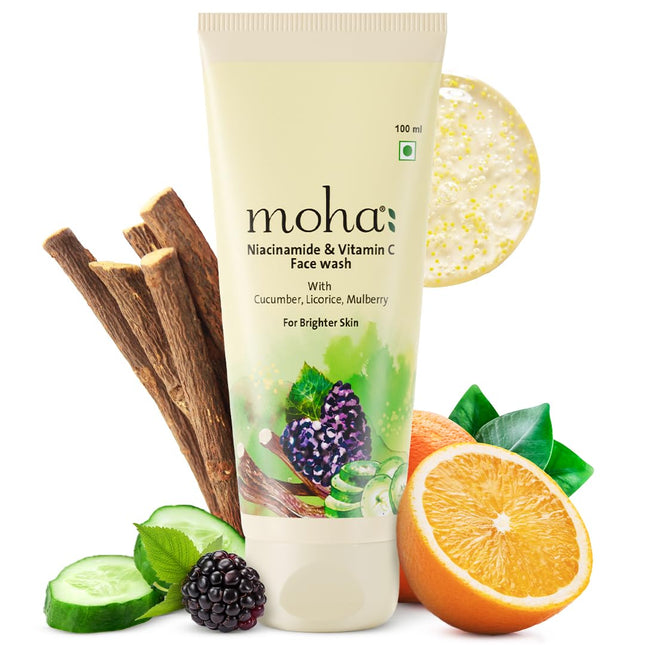 Moha Vitamin C Face Wash with Encapsulated Vitamin C, Ayurvedic & Herb-Extracts-100ml